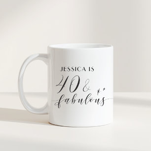 Caneca De Café Elegante 40 e Fabuloso Presente de Aniversário com