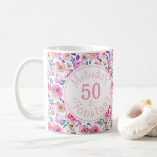 Caneca De Café Elegante 50 e Fabulosa Watercolor