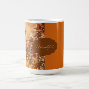 Caneca De Café Elegante,Ação de Graças, Folhas de Outono,Rústico