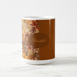 Caneca De Café Elegante,Ação de Graças, Folhas de Outono,Rústico