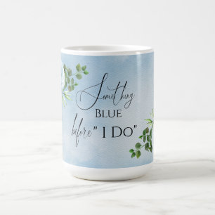 Caneca De Café Elegante Algo Chá de panela Floral Azul