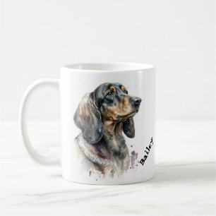 Caneca De Café Elegante Aquarela Dachshund Dog