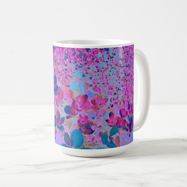 Caneca De Café Elegante Azul Escuro e Magenta - Iluminismo (Frente Esquerda)