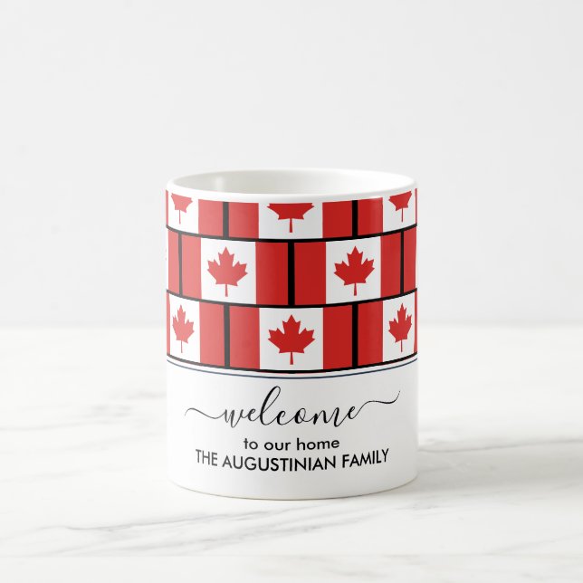 Caneca De Café Elegante bem-vindo, CANADA FLAG (Centro)