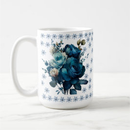 Caneca De Café Elegante Blue Rose Bouquet Mug