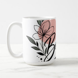 Caneca De Café Elegante Buquê de Flores em Aquarela Floral Vintag