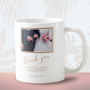 Caneca De Café Elegante Casamento Obrigado Foto
