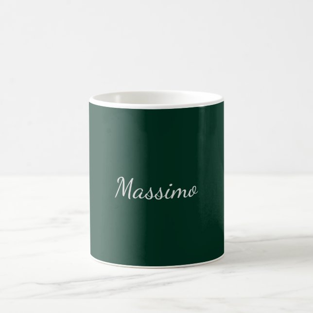 Caneca De Café Elegante Casual Verde Escuro Escrita Própria (Centro)