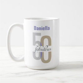 Caneca De Café Elegante Cinquenta e Fabuloso 50º Aniversário
