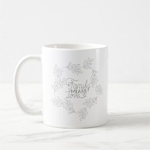 Caneca De Café Elegante Citação Calorosa Inspiração Leafy Wreath