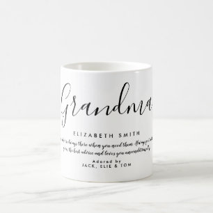 Caneca De Café Elegante Citação de Avó em Script Feminino