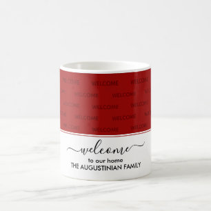 Caneca De Café Elegante Crimson Red BEM-VINDO AO NOSSO CONVIDADO