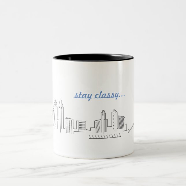 Caneca de café elegante da estada da skyline da (Centro)