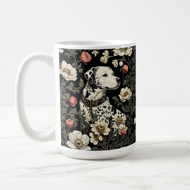 Caneca De Café Elegante Dalmaciano William Morris Inspirado (Esquerda)