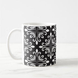 Caneca De Café Elegante Damask: Deco de Arte Floral