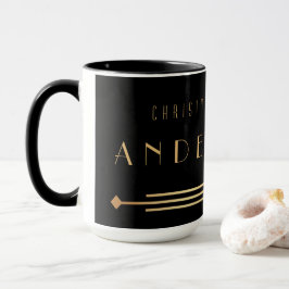 Caneca de café elegante de Natal em art déco