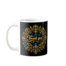Elegante Design de Mandala "Obrigado" em Dourado c