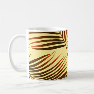 Caneca De Café Elegante Design de padrão de repetição de palma