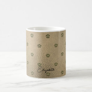 Caneca De Café Elegante Dia de São Patrício do Trevo, Couro