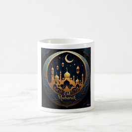 Caneca De Café Elegante Dourado Eid Mubarak