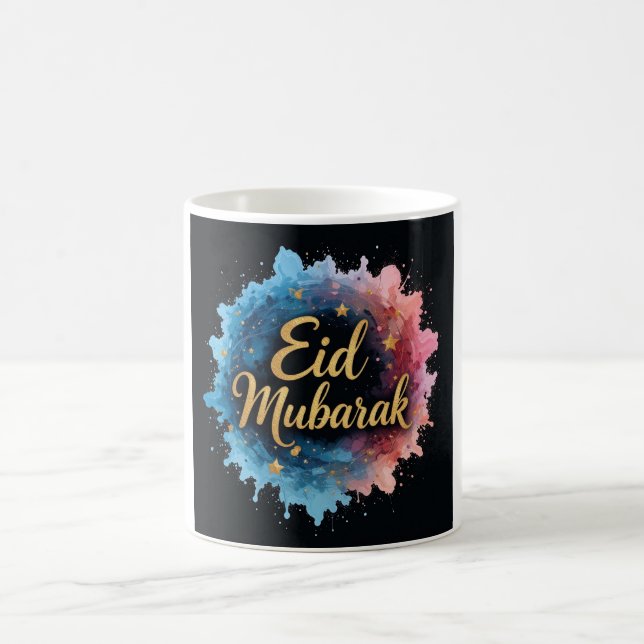 Caneca De Café Elegante Dourado Eid Mubarak Calliografia (Centro)