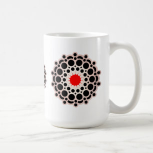 Caneca De Café Elegante Dourado Mandala Vermelho