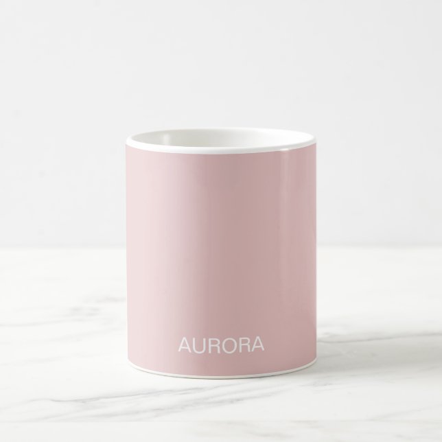 Caneca De Café Elegante Dusty Blush Personalizado Name - (Centro)