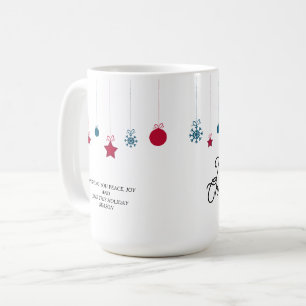 Caneca De Café Elegante em branco e vermelho   Feliz Natal