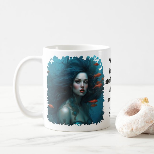Caneca De Café Elegante Fantasy Belíssima Citação da Princesa Ser (Com Donut)
