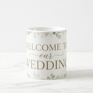 Caneca De Café Elegante Floral Aquarela Neutra Boas-Vindas de Cas