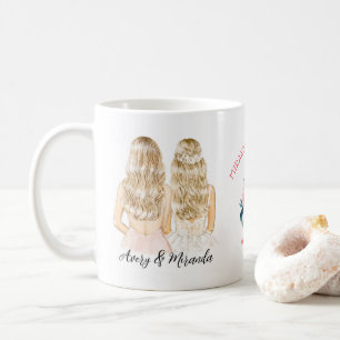 Caneca De Café Elegante Floral Blond Boho Bridesmaid Proposta