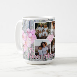 Caneca De Café Elegante floral Personalizada 4 Fotografias Melhor