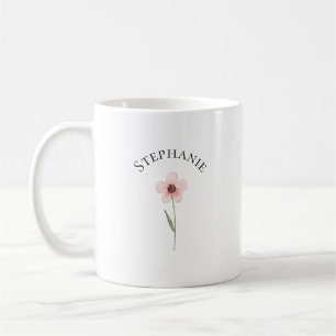 Caneca De Café Elegante Fofo Sofisticado Nomeado Romântico Floral