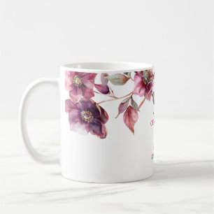 Caneca De Café Elegante Hellebore Floral de Inverno Casamento Bor
