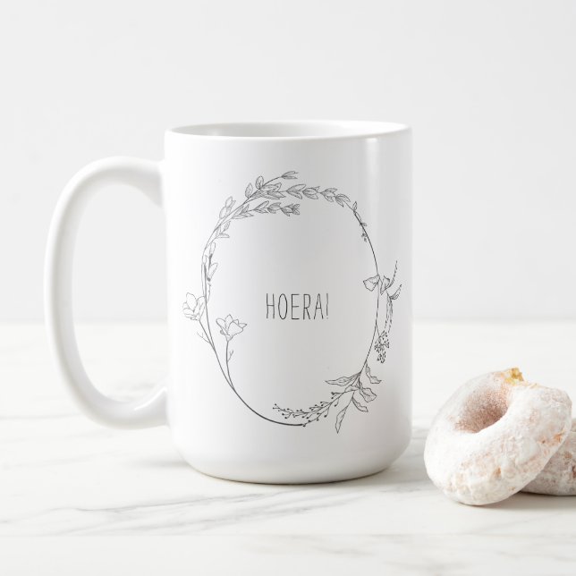 Caneca De Café Elegante Hoera Je Wordt Tante Aankondiging Mok (Com Donut)