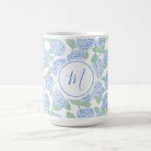 Elegante Hydrangea Azul Verde Preppy Personalizada