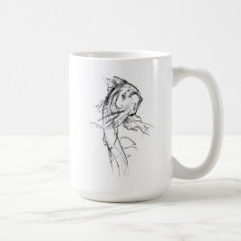 Caneca De Café Elegante Koi Fish Abstrato Sketch