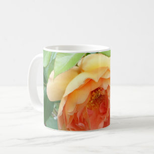 Caneca De Café Elegante Laranja Blush Rosa