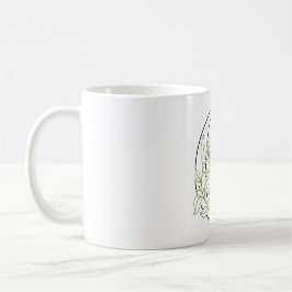 Caneca De Café Elegante Letra Floral C – Monograma Botânico Minim