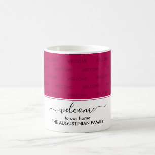 Caneca De Café Elegante Magenta Pink bem-vindo ao nosso convidado