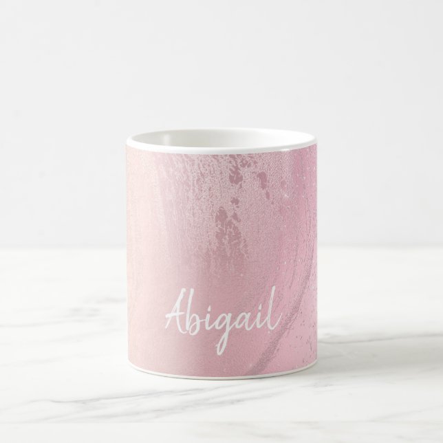 Caneca De Café Elegante mármore ombre dourado rosa com brilho chi (Centro)