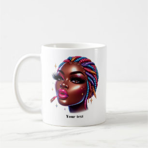 Caneca De Café Elegante Melanina Urbana Afro-Americana Chique