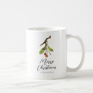 Caneca De Café Elegante Mistletoe Christmas