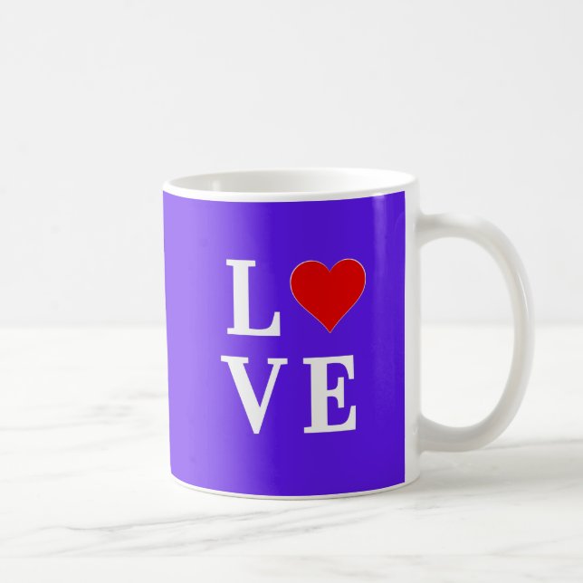 Caneca De Café Elegante moderno de chic do lavanda LOVE (Direita)
