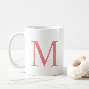 Caneca De Café Elegante Moderno Monograma de Letra Inicial Simple