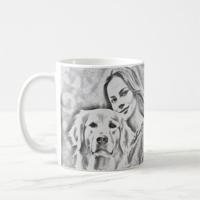 Caneca De Café Elegante Moderno Simples Personalizar Adicione Sua (Esquerda)
