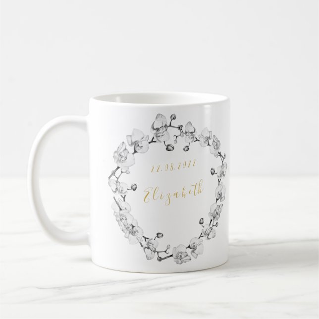 Caneca De Café Elegante Na moda Romântico Personalizado por Wreat (Esquerda)