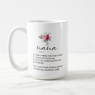 Caneca De Café Elegante Nana Definition Floral 15oz Coffee Mug