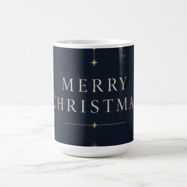 Caneca De Café Elegante Natal Celestial, estilo Midnight Navy (Centro)