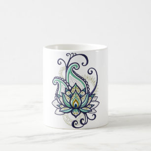 Caneca De Café Elegante paisley lotus mug